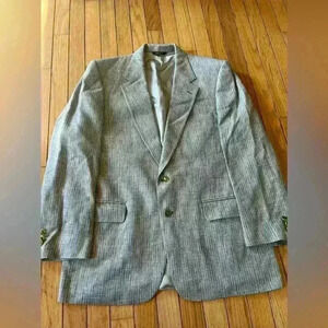 Lorsch Fifth Ave. Sport Coat Blazer Men’s Large XLarge Silk Tweed Blue Geometric
